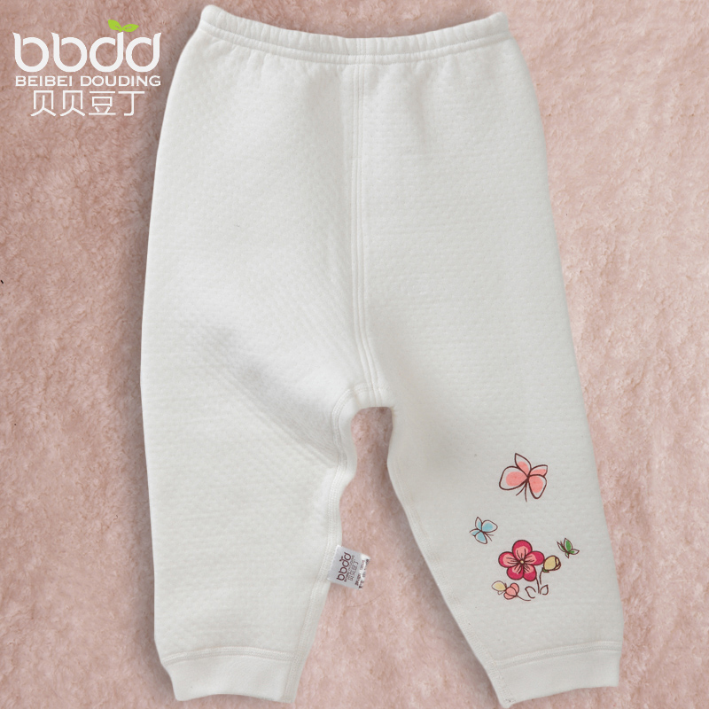 Infant boy autumn and winter 100% cotton long johns female child sleepwear 100% cotton thermal trousers