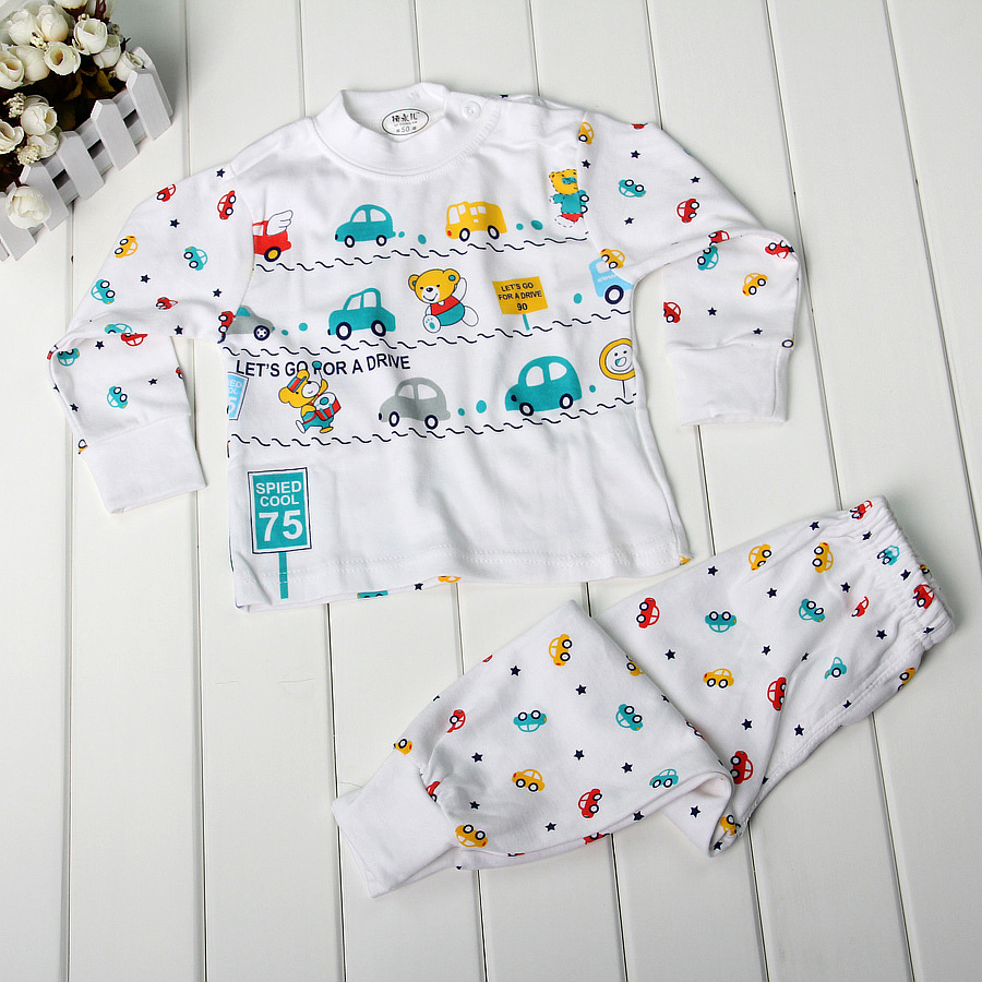 Infant underwear sleepwear male child female child long johns long johns set 100% cotton lounge thermal