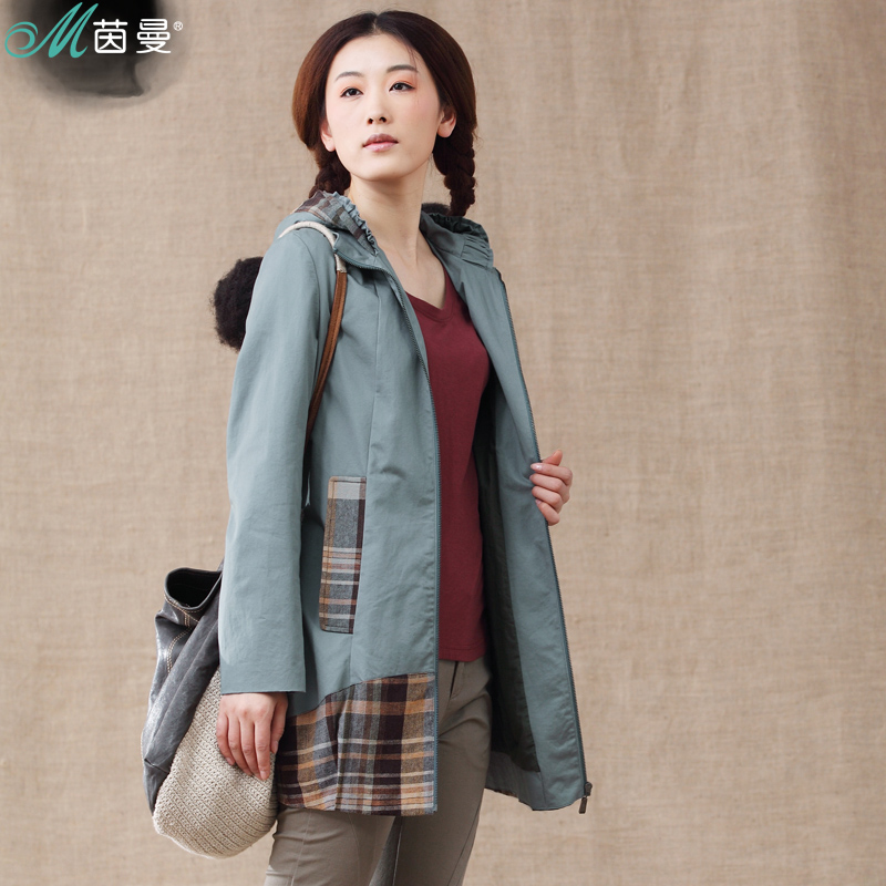 INMAN 2013 spring casual loose plus size women's trench spring and autumn outerwear fluid