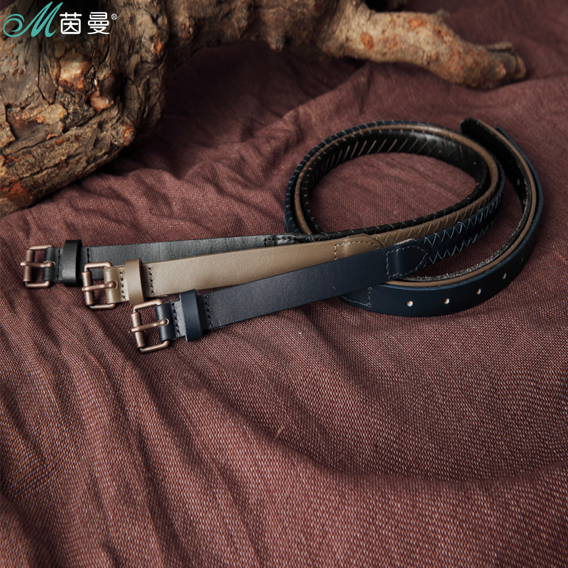 INMAN 2013 spring knitted cowhide leather square pin buckle women's belt 8311600311