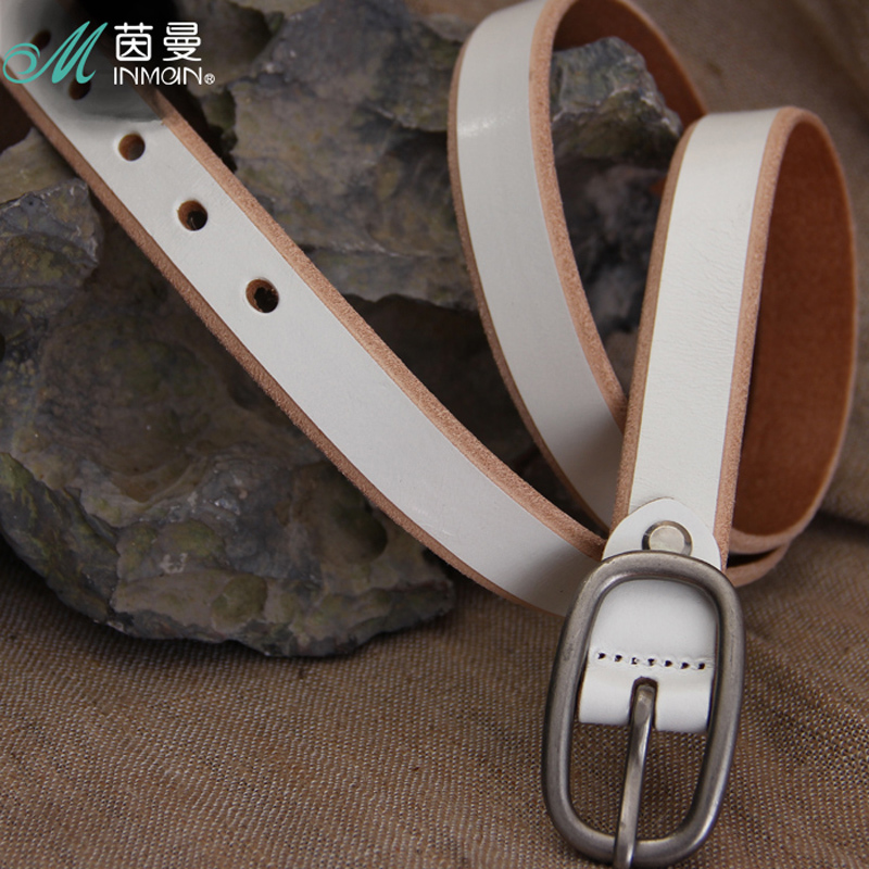 Inman INMAN 2012 summer color block brief cowhide material genuine leather strap 822160590