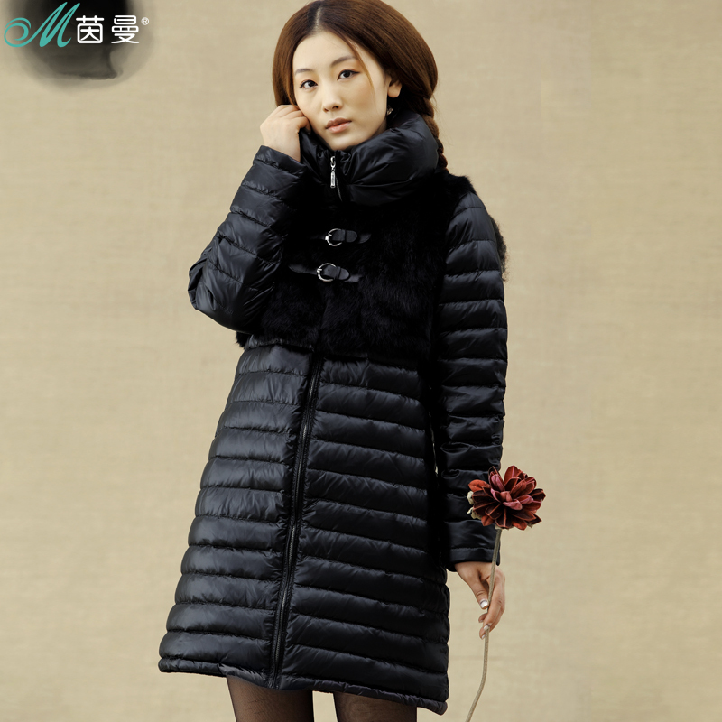 Inman INMAN 2012 winter female rabbit sweater vest twinset stand collar down coat 824121012