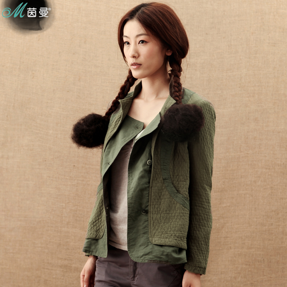 INMAN women's short jacket spring and autumn casual short design thin thin coat