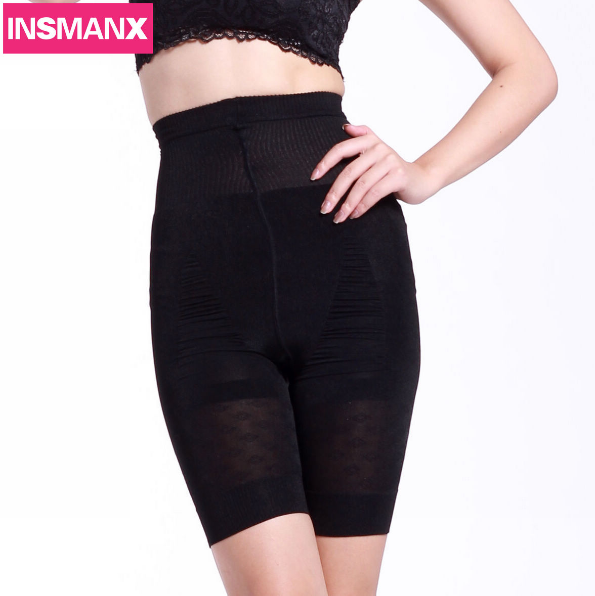 Insmanx high waist abdomen drawing pants butt-lifting pants beauty care body shaping panties tiebelt postpartum corset pants