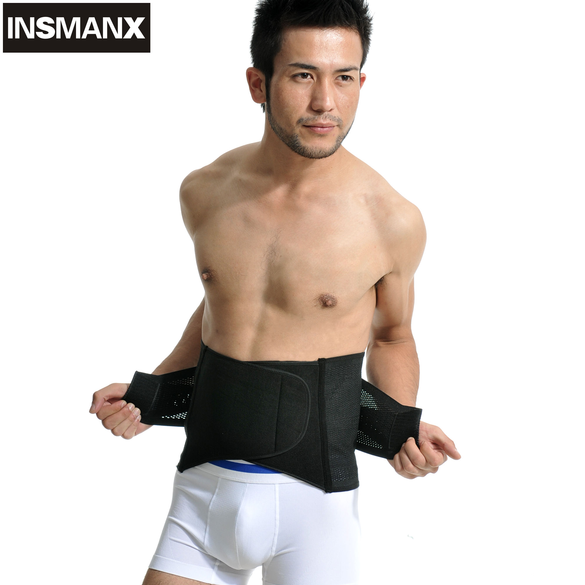 Insmanx male body shaping cummerbund adjustable sex belt strengthen the abdomen waist drawing