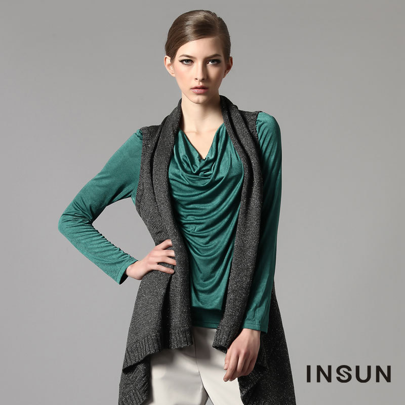 Insun 2012 irregular shape wool knitted sweater 90106070