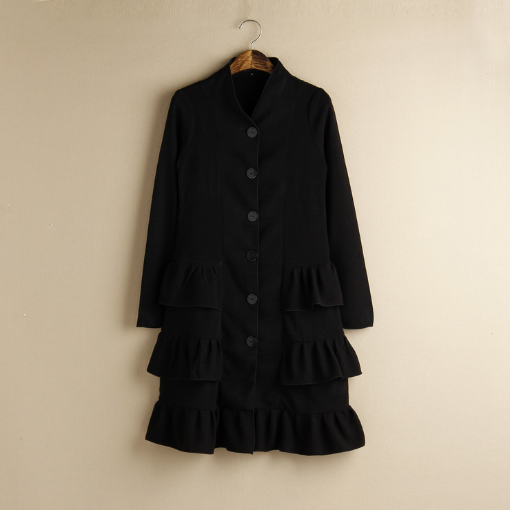 Intellectuality 13cow01135 vintage fashion ruffle trench