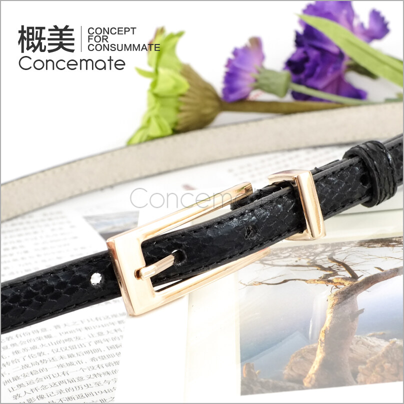Intellectuality all-match women's serpentine pattern thin belt fashion ol brief belt genuine leather strap c046