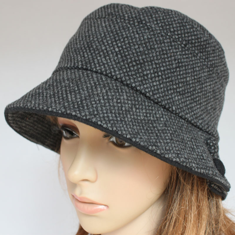 Intellectuality woolen bag buckle fashion hat fedoras autumn and winter hat women's fashion cap