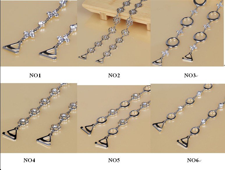 Intimates Accessories sexy New metal crystal straps Bra Tape Bra Shoulder Straps 10pcs/lot MIX order