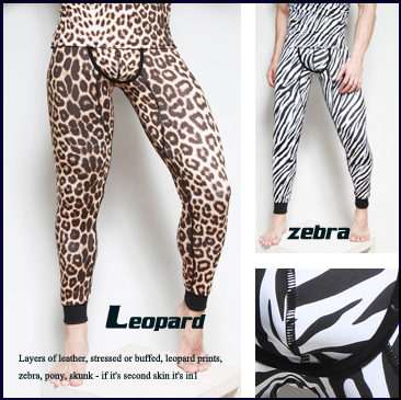 Intouch male long johns fashion leopard print u low-waist male legging male