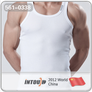 Intouch male o-neck rib knitting vest