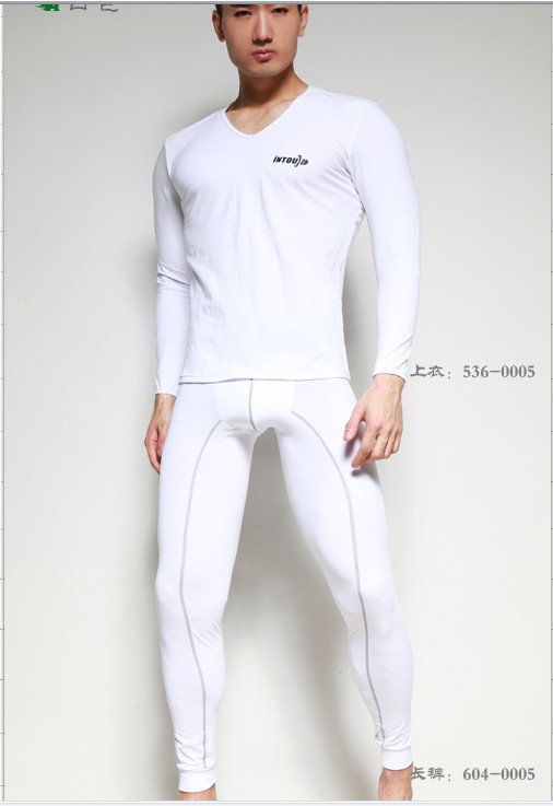 Intouch male underwear 100% cotton long johns male 100% cotton long johns set