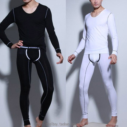 Intouch modal male underwear thin tights basic long johns long johns set 9 o-neck