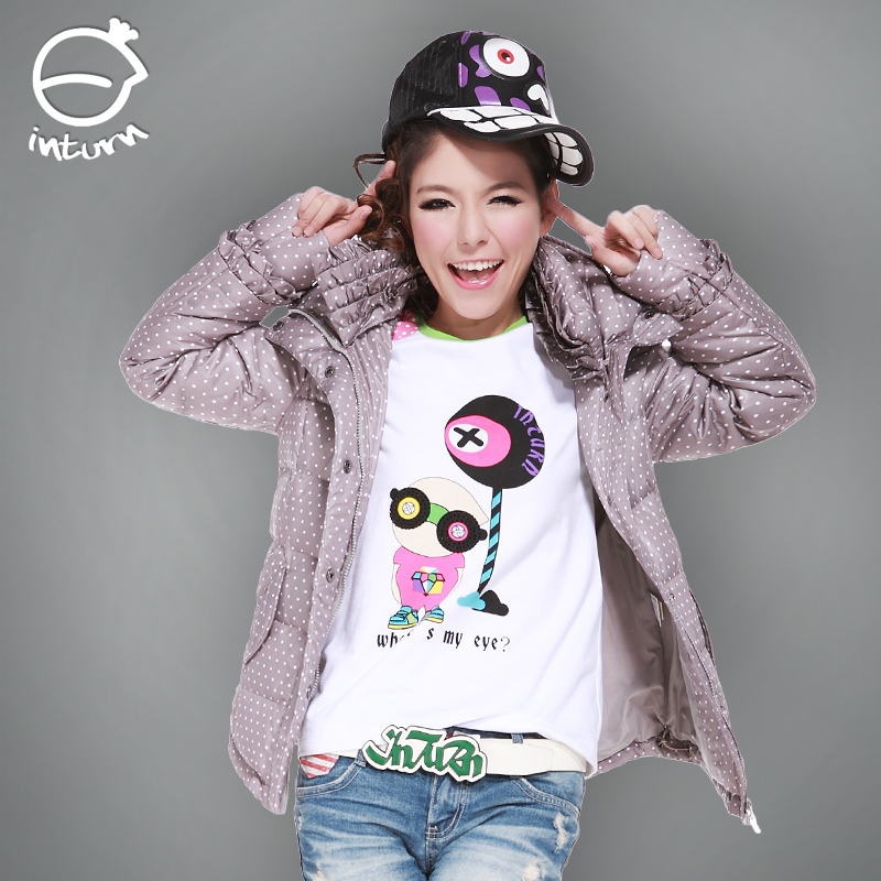 Inturn 2012 winter fashion polka dot all-match down coat thick 13m1121