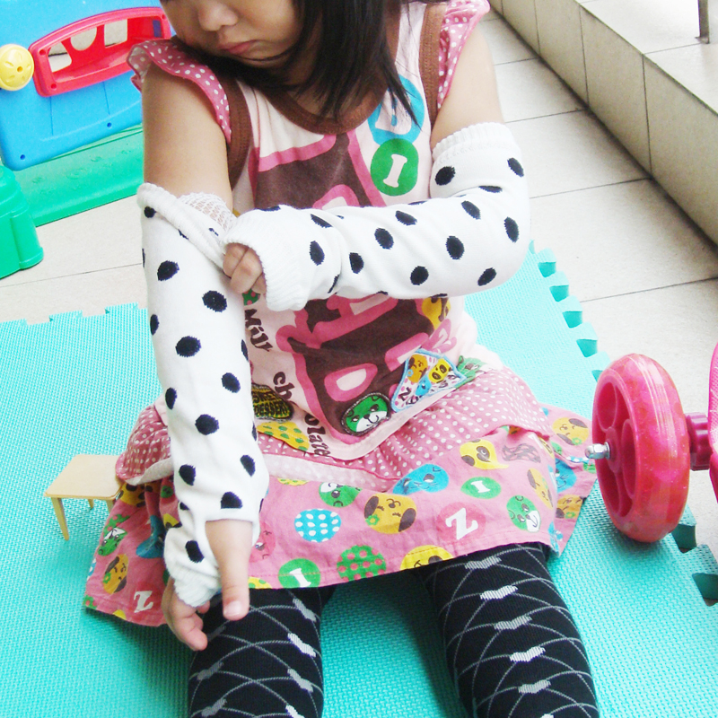 Invaco black polka dot fashion 100% cotton children socks set baby kneepad set socks stockings set