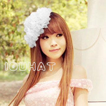 Iouhat flower hat vintage female painter cap spring summer small fedoras beret