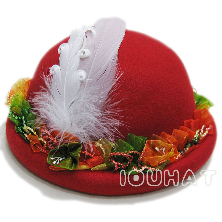 Iouhat woolen hat dome small fedoras autumn and winter female bucket hats fashion vintage jazz hat