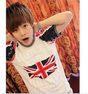 IRIS Knitting AS-043 Free Shipping British Flag New Women's And Men T-shirt Tops Hot Sale Best Quality