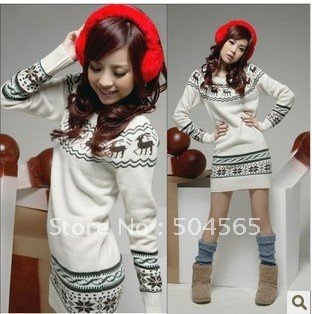 IRIS Knitting CO-145 Women's Lovely Fawn Long Sweaters,Fashion Skinny Hoodies,Hot Sale Winter Wear