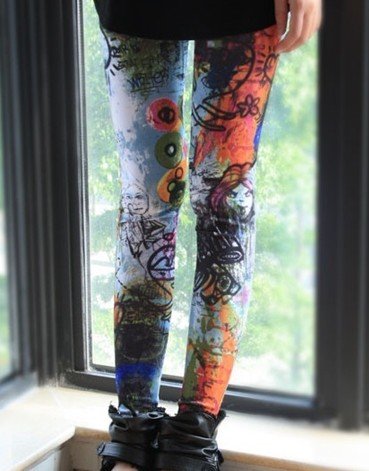 IRIS Knitting Free Shipping+5pcs/lot LG-239 Women's Fashion Printing Leggings Winter Wear Dry Stockings Skinny Pants