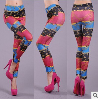 IRIS Knitting Free Shipping+5pcs/lot LG-272 Women Fashion Printing Leggings Winter Wear Dry Stockings Skinny Pants Scrawl pants