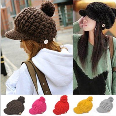 IRIS KNITTING Free Shipping HA-004  Wholesale Fashion New Women Wool Winter Beret Caps/Hats HAND Knitted