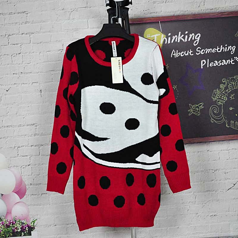 IRIS Knitting Free Shipping SW-048 VIVI Patchwork Sweater Geometry Hoodies Winter Warm Coat Knitwear Outerwear
