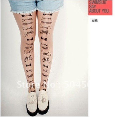 IRIS Knitting LG-028 Free Shipping,Japan Fashion Women Tattoo Leggings,New Hand Printed Silk Stockings/Tights,Lady Pantynose