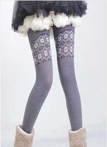 IRIS Knitting LG-289 Free Shipping Women's Double Thicken Leggings,Winter Warm Bootcut Printed Fleeces Pants/Tights Stockings