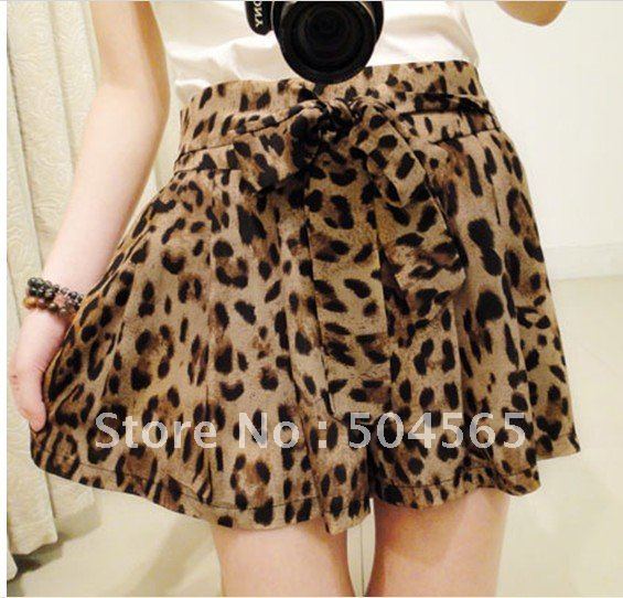 IRIS Knitting ST-003 Free Shipping,2012 NEW Women Shorts,Fashion Sexy Leopard Chiffon Skirt,Lady Summer Cool Short Pants