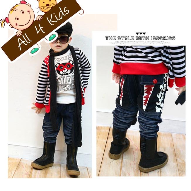 Isso kids Childrens Autumn spring pants Classic boys blue jeans 4pairs/lot Kids pants girls clothing Wholesale Good quality