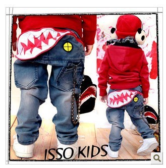 ISSOKIDS children's Jeans trousers Boys Pants / Washed Jeans ,4pcs/lot
