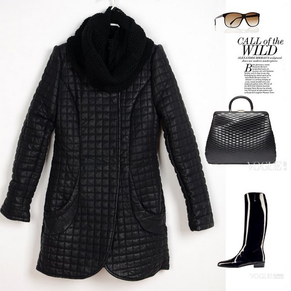 Iu-in fashion normic 2012 autumn and winter double-breasted popper leather clothing muffler scarf m015500