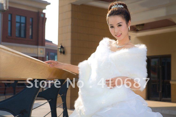 ivory faux fur plush keep warm bridal shawl wedding wrap jackets