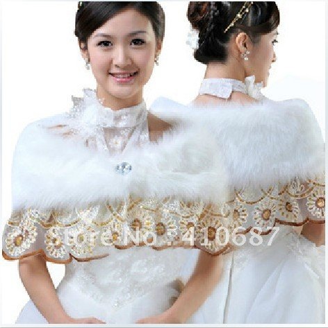 ivory faux fur plush lace edge wedding shawl bridal jacktes wedding wrap