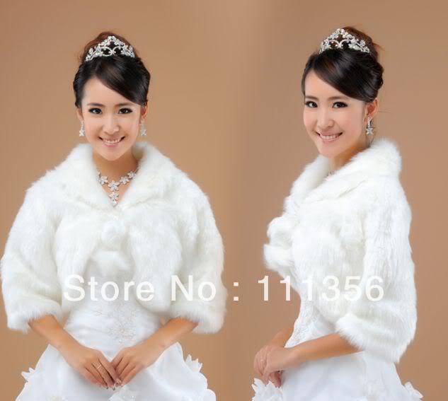 Ivory Faux Fur Wedding Bridal Wrap/Jacket/Shawl