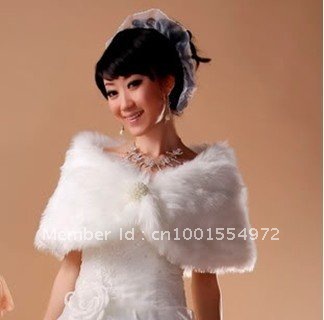 Ivory Faux Fur Wedding dress Wedding Accessories Bridal Shawl Wrap Jacket Coat Scarves