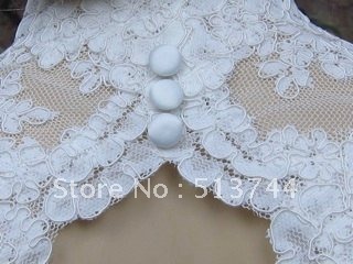 Ivory sleeveless bridal shrug lace bolero jacket wedding bolero - keyhole back - alencon lace