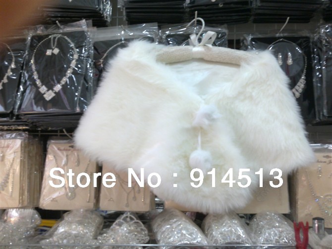 Ivory/white Hairy Wedding Jackets / Wrap Free Shipping Ta-w1