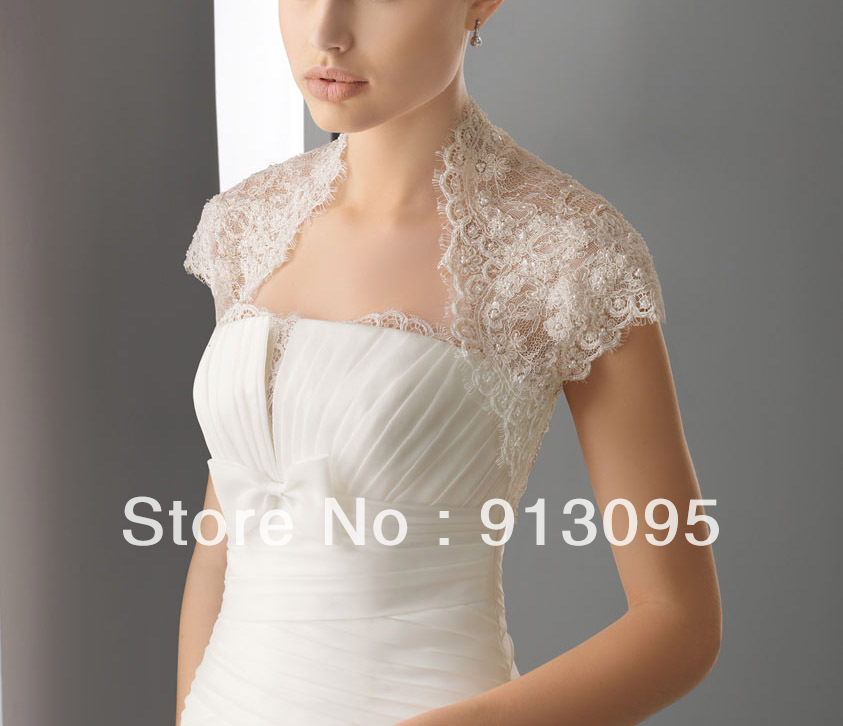 Ivory/white lace bridal bolero wedding accessories size free MJ0008FAST DELIVERY!