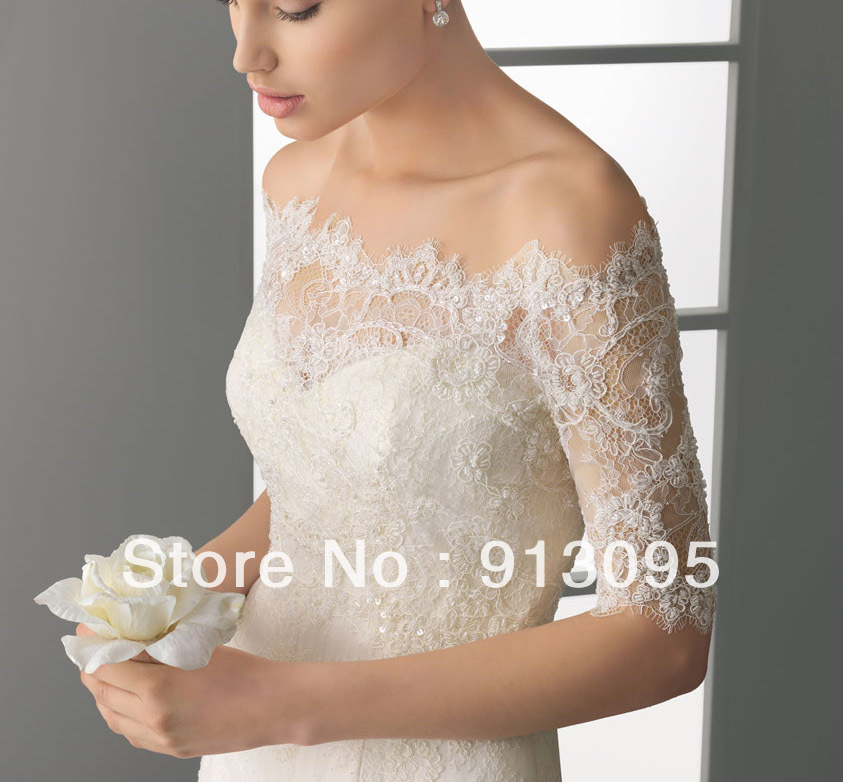 Ivory/white lace bridal bolero wedding accessories size free MJ0009 Fast DELIVERY!