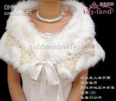 Ivory/White Winter Bridal Wedding dress Fur Wrap/shawl/coats Shrug Shawl