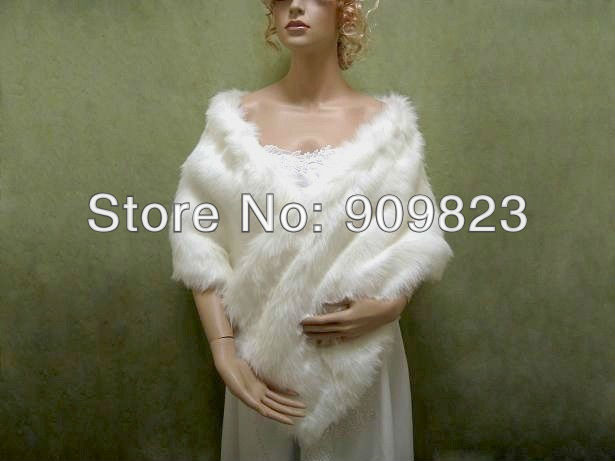 Ivory White winter Faux Fur shrug Bolero plus size bridal wraps Jackets Wraps Wedding Bolero warm Bridal Jackets