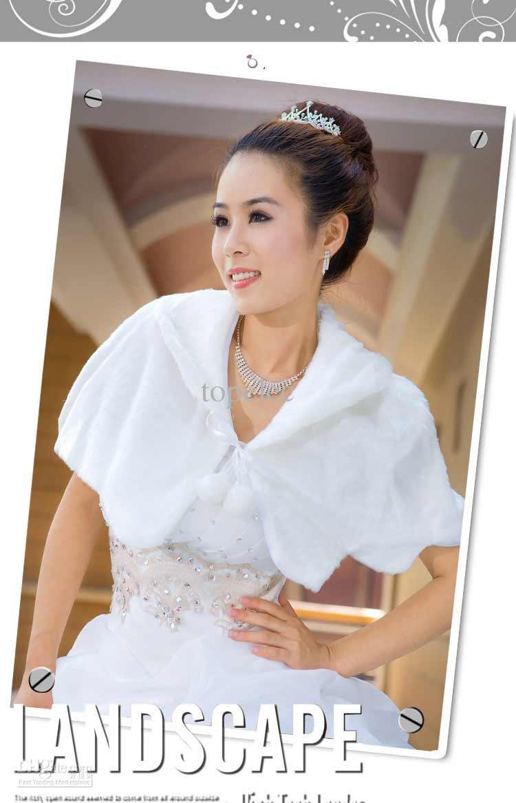 Ivory winter Bridal Wedding dress Fur Wrap shawl coats bolero Shrug Shawl
