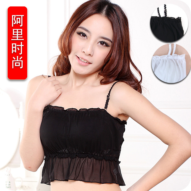 iZone 6446 plus size long design underwear tube top spaghetti strap basic vest lace tube top tube top