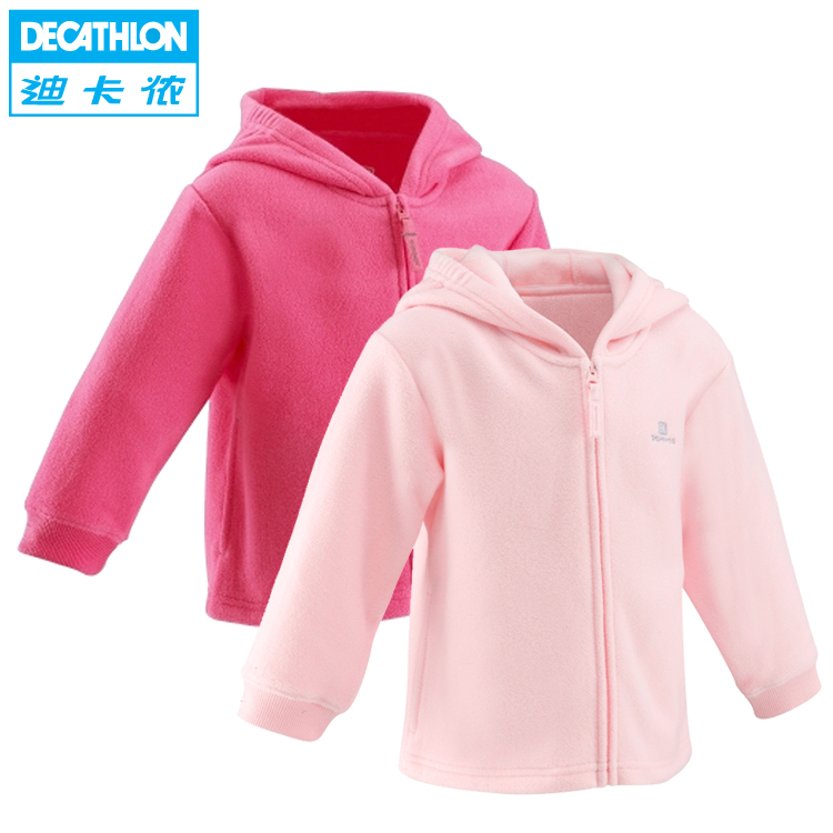 iZone fitness infant polar fleece fabric sports casual comfortable zipper with a hood sweatshirt outerwear domyos