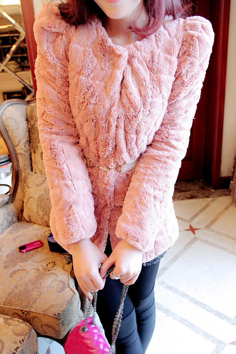 J to elegant all-match belt faux fur luxury fur coat 3 14 - 33