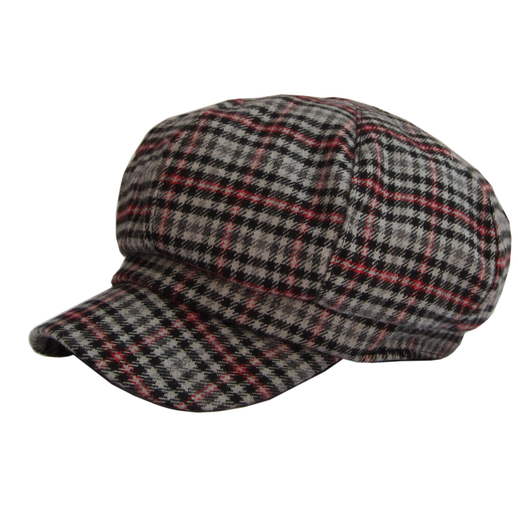 J005wa women's male spring and autumn winter woolen plaid newsboy cap painter cap octagonal hat