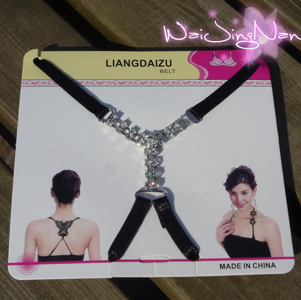 J008 sexy gorgeous formal dress rhinestone sparkling diamond behind the cross shoulder strap pectoral girdle underwear belt